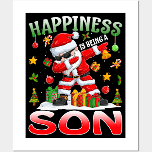 Happiness Is Being A Son Santa Christmas Posters and Art